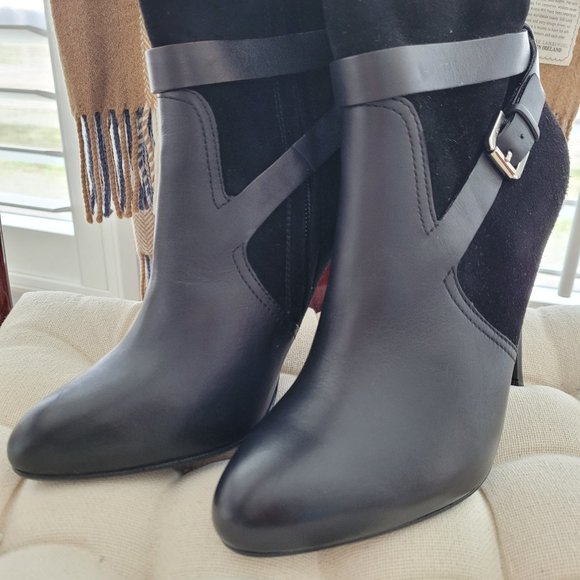 Ralph Lauren Collection Purple Label Boots Black Leather Suede Riding 6.5 B - Picture 4 of 10